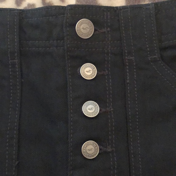 Hollister Ultra High Rise Black Button Fly Skirt 3 - Picture 5 of 15